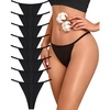 image:imageFINETOO 8 Pack Cotton Thongs for Women Sexy Gstring Thong Underwear Seamless Low Rise Panties for Ladies Lingerie XSXXL8 Piecesb