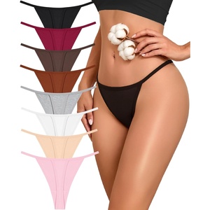 image:imageFINETOO 8 Pack Cotton Thongs for Women Sexy Gstring Thong Underwear Seamless Low Rise Panties for Ladies Lingerie XSXXL8 Piecesa