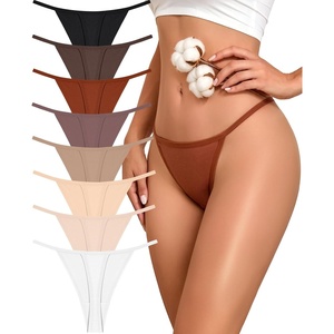 image:imageFINETOO 8 Pack Cotton Thongs for Women Sexy Gstring Thong Underwear Seamless Low Rise Panties for Ladies Lingerie XSXXL8 Piecesc1