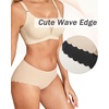 image:imageFINETOO Seamless Underwear for Women High Waisted No Show Full Coverage Scalloped Edge Panties Soft Breathable Briefs 6 PackColorv2f