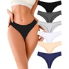 image:imageFINETOO Cotton Thongs for Women Soft Low Rise Sexy Thong Ladies Panties Womens Underwear 6 Pack XSXXXLColor6t