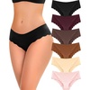 image:imageFINETOO 6 pack Seamless Underwear for Women Sexy Low Rise Hipster Wave Edge No Show Bikini Panties Womens Cheeky SXLColor22