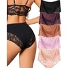 image:imageFINETOO Cotton Underwear for Women High Waisted Womens Underwear Pack Sexy Lace Cheeky Panties BriefC