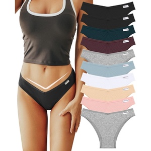 image:imageFINETOO Womens Cotton Underwear Sexy Stretch Bikini Panties Low Rise Hipster Ladies Soft VWaist CheekyMulticolor K