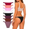 image:imageFINETOO 8 Pack Womens Underwear Cheeky Cotton Comfortable Bikini Panties High Cut Low Rise String Underwear