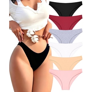 image:imageFINETOO Cotton Underwear for Women Sexy Cheeky Bikini Panties Lingerie  6 PackLow Rise Cheeky Soft Breathable Cotton Bikini PantiesUnderwear WomenPlus Size Lingerie Outfits Clothes ClothingSet1pack