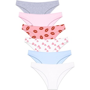 image:imageFINETOO Cotton Underwear for Women Sexy Cheeky Bikini Panties Lingerie  6 PackLow Rise Cheeky Soft Breathable Cotton Bikini PantiesUnderwear WomenPlus Size Lingerie Outfits Clothes ClothingSet18pack