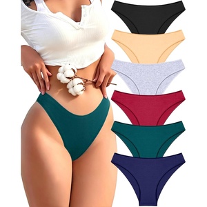 image:imageFINETOO Cotton Underwear for Women Sexy Cheeky Bikini Panties Lingerie  6 PackLow Rise Cheeky Soft Breathable Cotton Bikini PantiesUnderwear WomenPlus Size Lingerie Outfits Clothes ClothingSet8pack