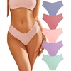 image:imageWomens Seamless Underwear V Cut cheeky No Show Bikini Panties 5pack XSL  No ShowStretchyInvisiblesLow RiseBreathableSoftBikini PantiesHipsterQuick DryingNo DiggingLoungeYogaWorkWorkoutOption a