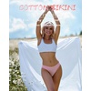 image:imageFINETOO Cotton Cheeky Womens Underwear breathable ribbed low rise Bikini  Lightweight Soft Stretchy Ladies Panties Chic Lingerie Flattering Outfit Hipster Fitness Workout Daily amp Travel wearSetb9pack
