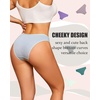 image:imageFINETOO Cotton Cheeky Womens Underwear breathable ribbed low rise Bikini  Lightweight Soft Stretchy Ladies Panties Chic Lingerie Flattering Outfit Hipster Fitness Workout Daily amp Travel wearSeta9pack