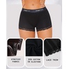 image:imageFINETOO Womens Cotton BoyShorts Underwear Lace Boxer Briefs Panties  High Waisted Full Coverage Soft Breathable Boyshorts 6 Pack Lingerie for Women Daily Wear Fashion Clothing GiftsBlack