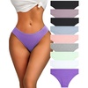 image:imageFINETOO Cotton Cheeky Womens Underwear breathable ribbed low rise Bikini  Lightweight Soft Stretchy Ladies Panties Chic Lingerie Flattering Outfit Hipster Fitness Workout Daily amp Travel wearSeta9pack
