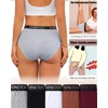 image:imageHigh Waisted Cotton Underwear for Women Full Coverage Soft Briefs 5 Pack5pack Ablack1 White1 Grey1 Orange1 Wine1