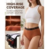 image:imageHigh Waisted Cotton Underwear for Women Full Coverage Soft Briefs 5 Pack5pack Ablack1 White1 Grey1 Orange1 Wine1