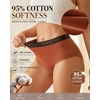 image:imageHigh Waisted Cotton Underwear for Women Full Coverage Soft Briefs 5 Pack5pack Ablack1 White1 Grey1 Orange1 Wine1