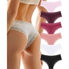 image:imageFINETOO Cotton Underwear Womens Sexy Lace Cheeky Low Rise Panties 6 PackLight Pinkpurpleredpinkwhiteblack