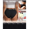 image:imageHigh Waisted Cotton Underwear for Women Full Coverage Soft Briefs 5 Pack5pack Ablack5