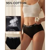 image:imageHigh Waisted Cotton Underwear for Women Full Coverage Soft Briefs 5 Pack5pack Ablack5