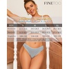 image:imageFINETOO Cotton Cheeky Womens Underwear breathable ribbed low rise BikiniBlack