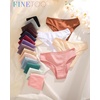 image:imageFINETOO Cotton Cheeky Womens Underwear breathable ribbed low rise BikiniBlackredgreenbluebeigegrey