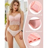 image:imageFINETOO Cotton Cheeky Womens Underwear breathable ribbed low rise BikiniBlackwhitekhakipinkgrape Pulpleblue