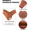 image:imageFINETOO Seamless Thongs for Women Sexy No Show Panties Invisible Vwaisted Stretch Lingerie Underwear 6 PackA