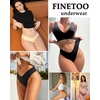 image:imageFINETOO Seamless Thongs for Women Sexy No Show Panties Invisible Vwaisted Stretch Lingerie Underwear 6 PackA