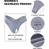 image:imageFINETOO Seamless Thongs for Women Sexy No Show Panties Invisible Vwaisted Stretch Lingerie Underwear 6 PackB