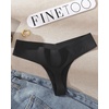 image:imageFINETOO Seamless Thongs for Women Sexy No Show Panties Invisible Vwaisted Stretch Lingerie Underwear 6 PackBlack