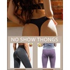 image:imageFINETOO Seamless Thongs for Women Sexy No Show Panties Invisible Vwaisted Stretch Lingerie Underwear 6 PackBlack