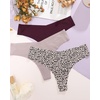 image:imageFINETOO Seamless Thongs for Women Sexy No Show Panties Invisible Vwaisted Stretch Lingerie Underwear 6 PackE