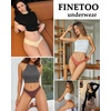 image:imageFINETOO Seamless Thongs for Women Sexy No Show Panties Invisible Vwaisted Stretch Lingerie Underwear 6 PackF