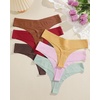 image:imageFINETOO Seamless Thongs for Women Sexy No Show Panties Invisible Vwaisted Stretch Lingerie Underwear 6 PackG
